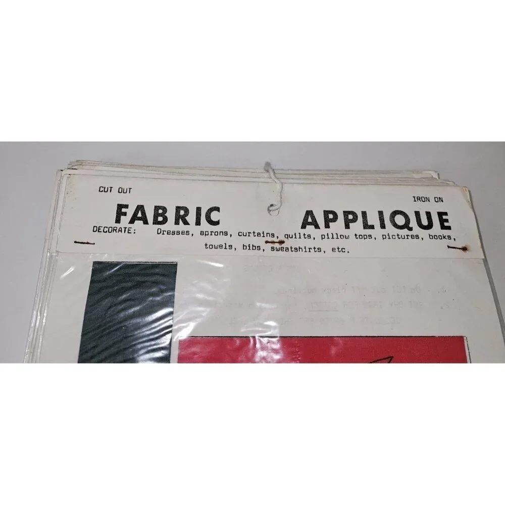 VTG 19 Fabric Applique Lot Red Apple Gray Dog Duck Lion Butterfly Flowers READ
